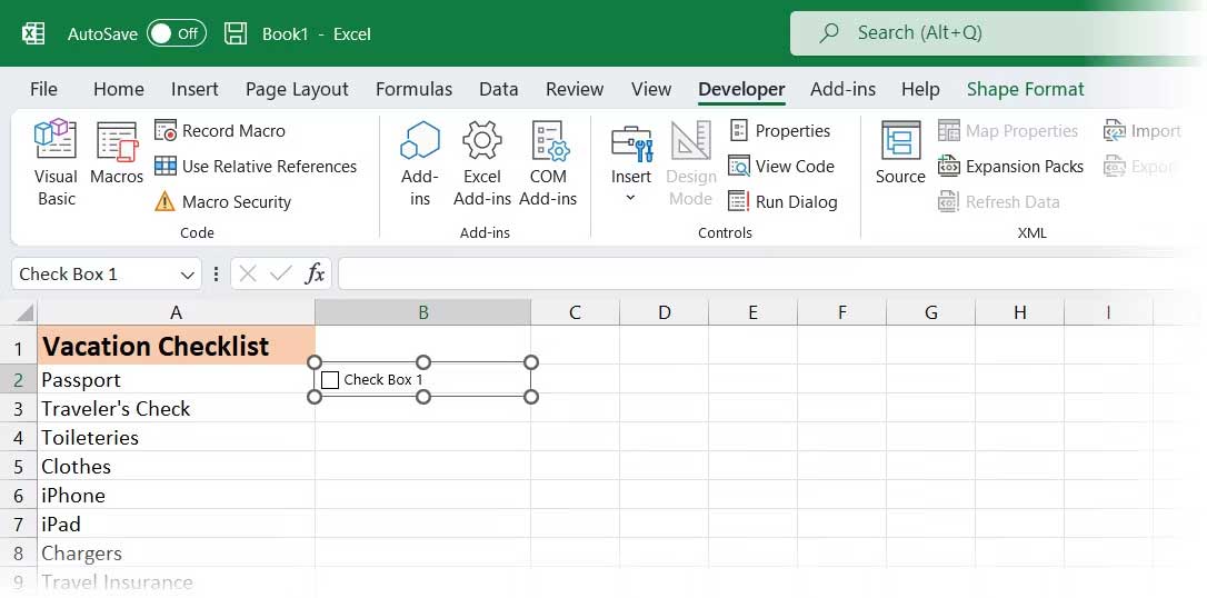 C Ch T O Checklist Trong Microsoft Excel Quantrimang