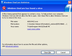 Cảnh báo khi phát hiện virus