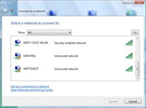 Kết nối mạng không dây trong Windows Vista