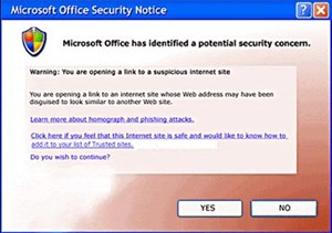 Microsoft Office 2007: Ngăn chặn những nội dung nguy hiểm và âm mưu phishing