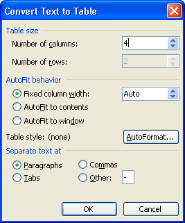 Convert Text To Table 