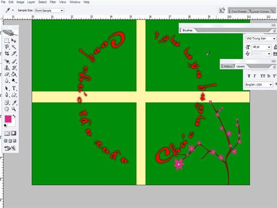 Hướng dẫn thiết kế thiệp Xuân bằng Photoshop (Phần 2)