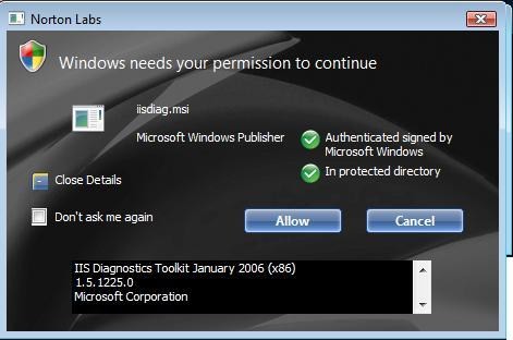Norton User Account Control