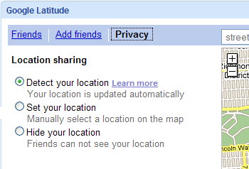 Tìm kiếm trong Google Latitude không cần GPS hoặc smart phone