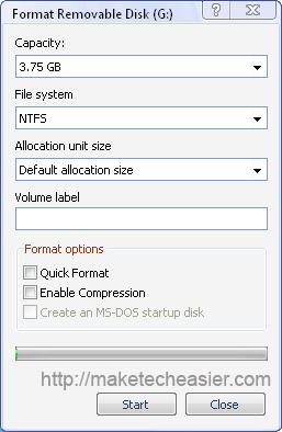format to NTFS