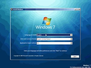 Cài đặt Windows 7 Beta