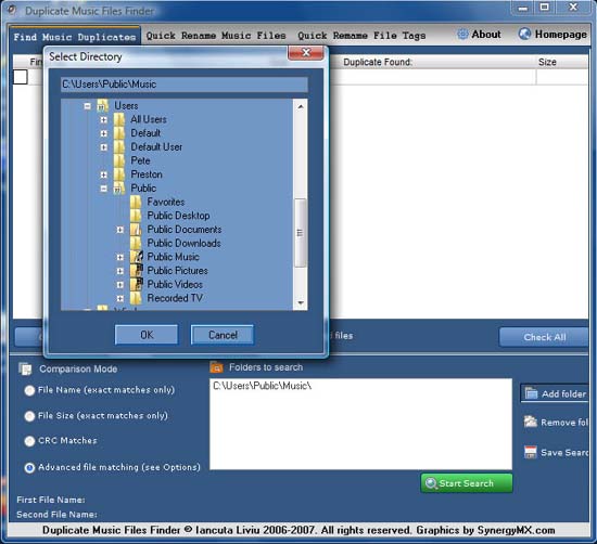 Duplicate Music Files Finder
