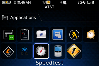 screen shot of BlackBerry Speedtest Icon