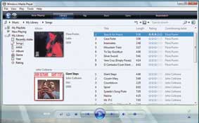 Hình 5: Windows Media Player 11 với giao diện rõ ràng và đơn giản.