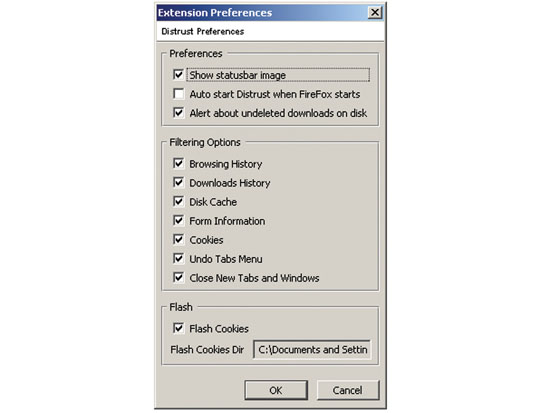 The Firefox brower add-on Distrust.