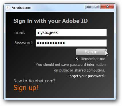log on