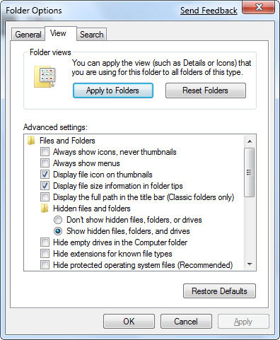 Showing empty drives
