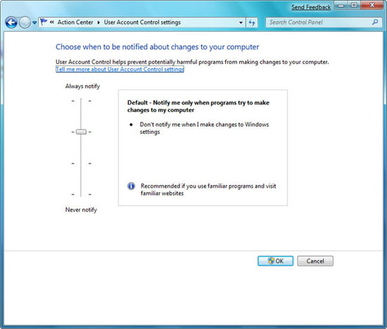 Modifying User Account Control UAC