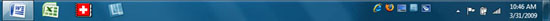 Quick Launch bar showing icons