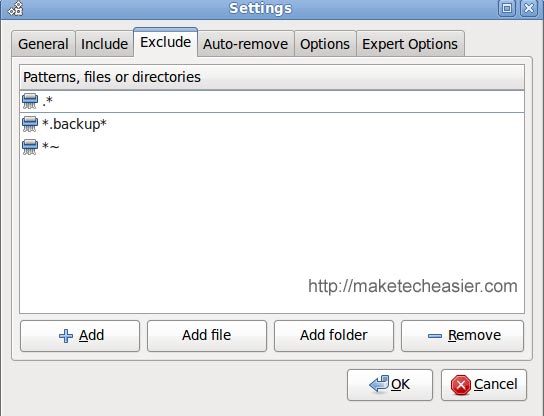 back in time exclude setting