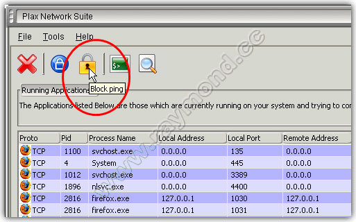 Plax block PING