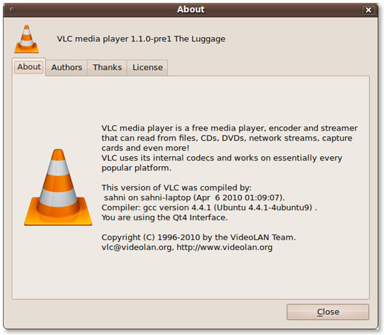 Hướng dẫn cài đăt VLC 1.1 từ Git trong Ubuntu Linux