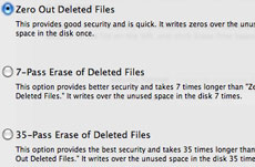 Choosing the number of passes for a secure erase