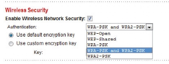 Wi-Fi encryption settings