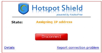 Logging in to Hotspot Shield
