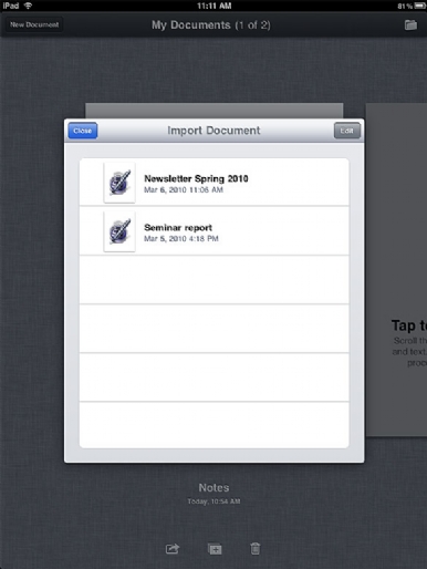 Import Pages documents