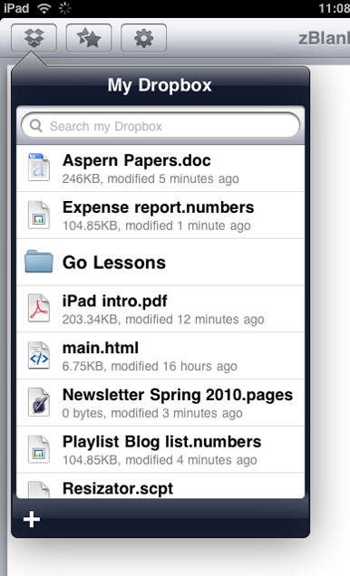 Dropbox for iPad