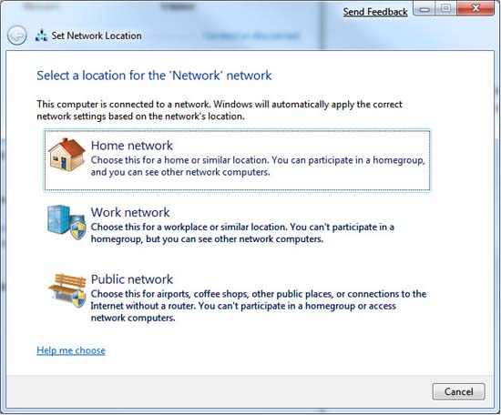 HomeGroup: Changing Network Type