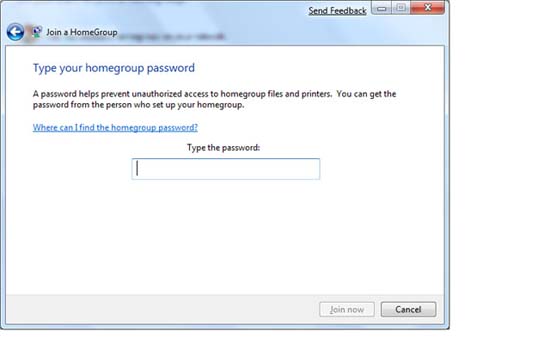 HomeGroup: Join Password