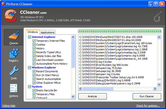 CCleaner; click for full-size image.