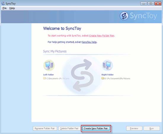 synctoy - create new