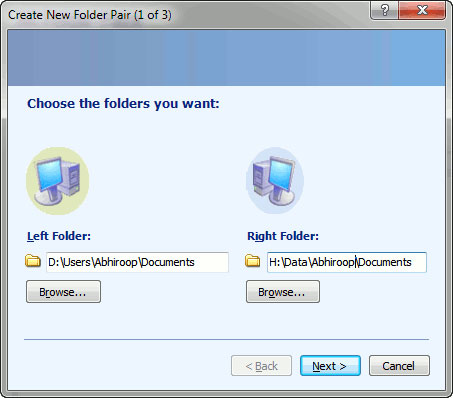synctoy - left-right folder