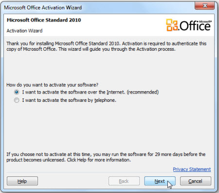 Kích hoạt và nâng cấp miễn phí từ Office 2007 lên 2010