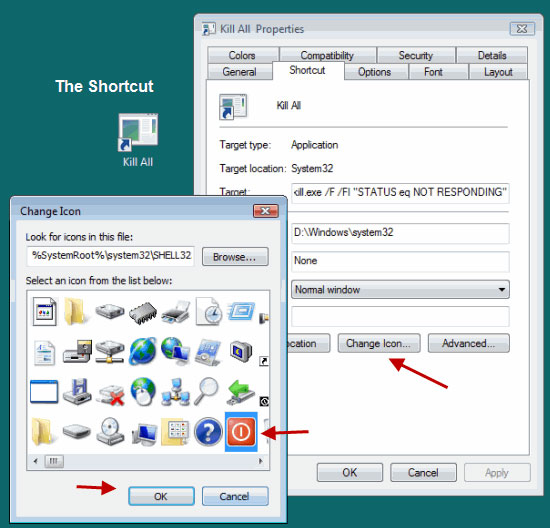 Choose Icon shortcut