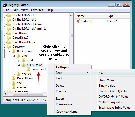 Create Subkey of a registry Key