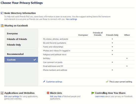 fb - new privacy settings