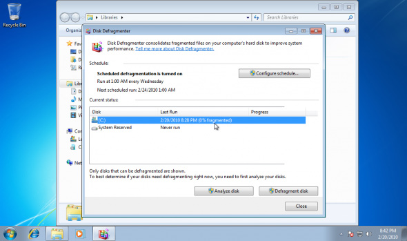 Đặt lịch chạy chống phân mảnh ổ đĩa trên Windows 7
