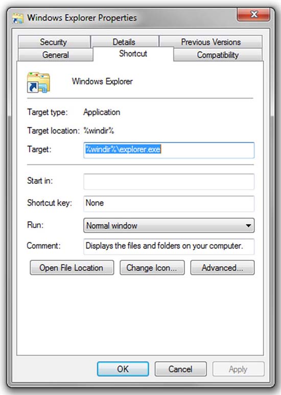 Windows Explorer's default folder; click for full-size image.