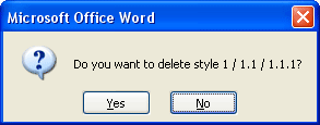 Do you want to delete style...?