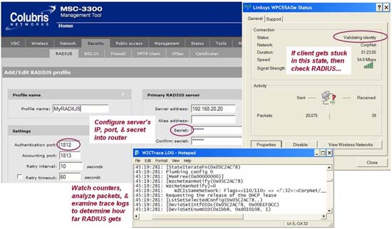 ensure RADIUS is working