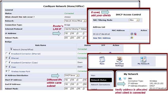 verify router's LAN settings