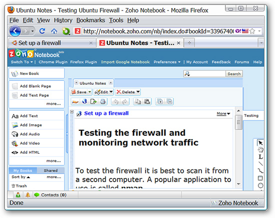 Thêm Note vào Zoho Notebook trong Firefox