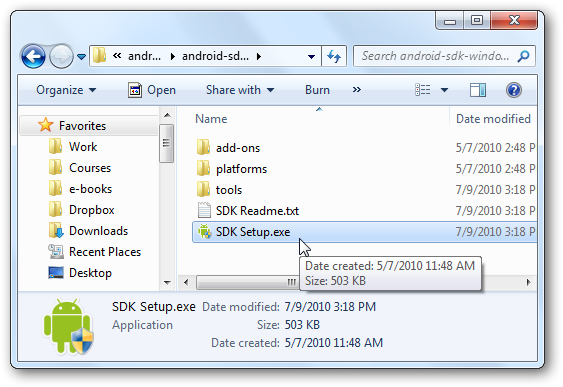 Cài đặt SDK setup
