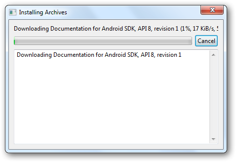 tải dữ liệu cho Android SDK