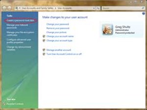 Tạo đĩa reset mật khẩu USB trong Vista