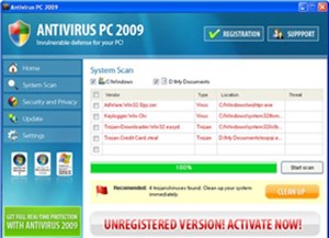 Hướng dẫn xóa bỏ phần mềm an ninh giả mạo Antivirus PC 2009