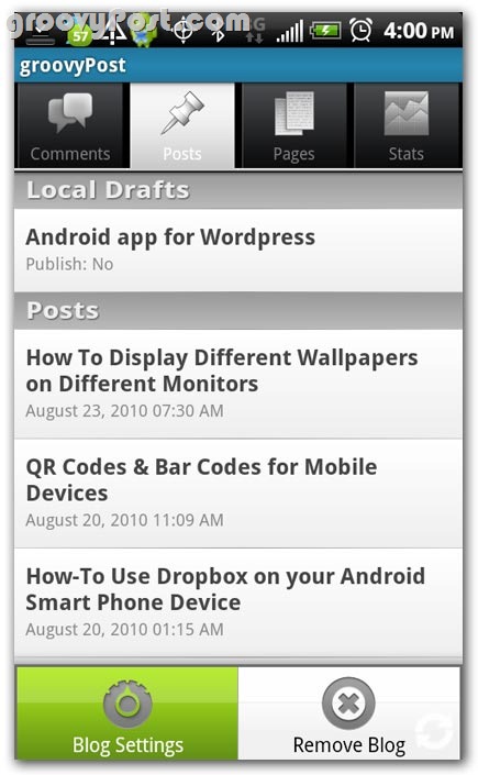 Quản lý WordPress từ thiết bị Android