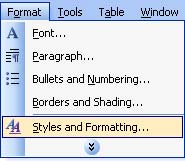 Format\Style and Formatting