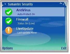 Màn hình giao diện của Mobile Security Suite. 
