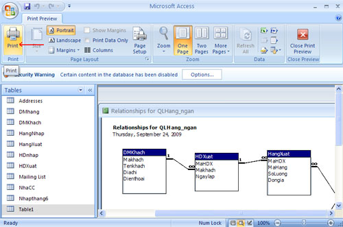 Bài 8: Thiết lập quan hệ giữa các bảng Access 2007