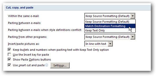 Mẹo copy/paste trong Microsoft Outlook